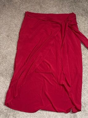 Naked Zebra Crimson Red Wrap Skirt